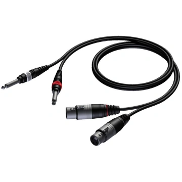 Procab 2 x XLR female - 2 x 6.3 mm Jack male mono 
