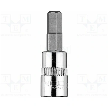 Socket: hex key-bit; HEX 6mm; 1/4"; Socket bit len
