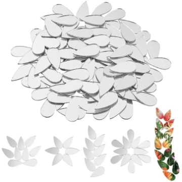 OLYCRAFR 150gab Teardrop Mirror Mosaic Tiles Small