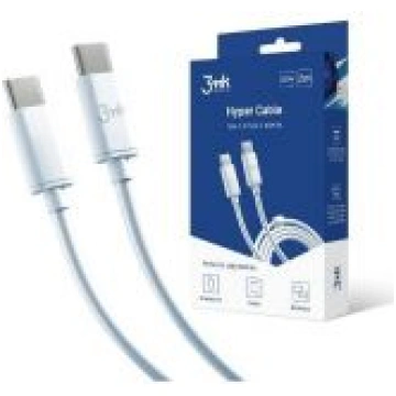 3MK Hyper Cable Type-C to Type-C 2m 100W White Gal
