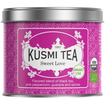 Melnā tēja ekoloģiska Sweet Love muslīna maisiņos 