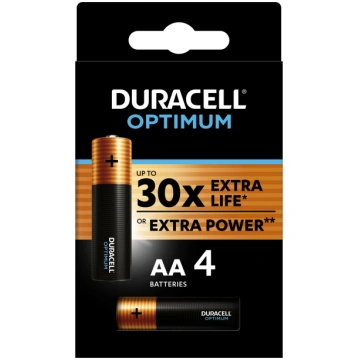 *Baterijas DURACELL OPTIMUM AA, 4 gab RIM158696