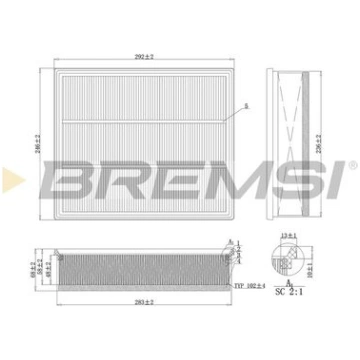 BREMSI FA1108 Gaisa filtrs