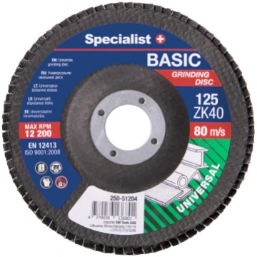 Specialist+ Basic vēdekļveida slīpēšanas disks, 12