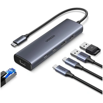UGREEN USB C 3.2 Hub LAN adapteris Ethernet adapte
