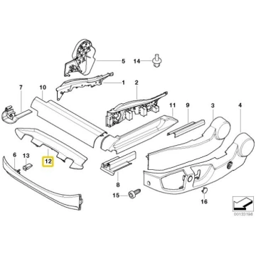 Bmw E60 E61 E65 Sēdeklas Vairogā Oriģināls 5210700