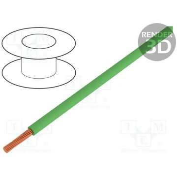 Wire; H07V2-K; stranded; Cu; 10mm2; 8AWG; PVC; gre