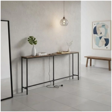 FurnitureR L180 cm Console Table with Charging Sta
