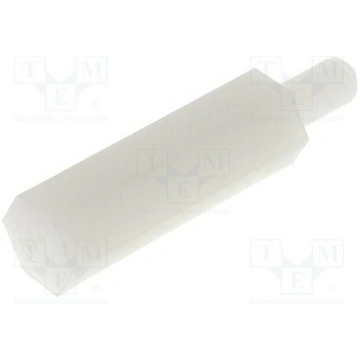 Screwed spacer sleeve; hexagonal; polyamide; M3; M