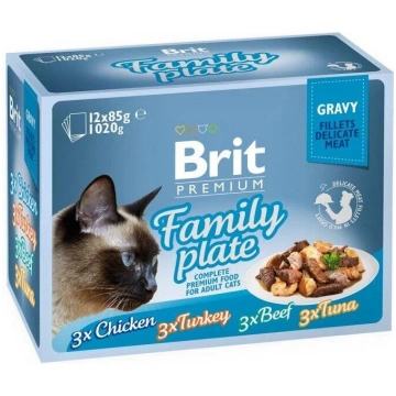 Brit cat pouch gravy fillets dinner plate 1020g (1
