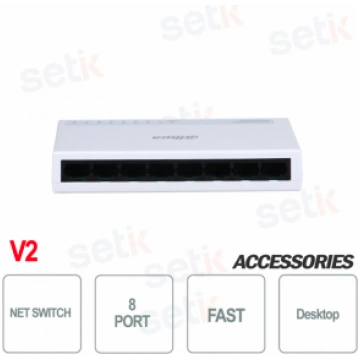 8 Port Desktop Fast Network Switch - Dahua - V2