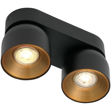 Downlight Pitcher, melns/messings, 2-spuldzes, met