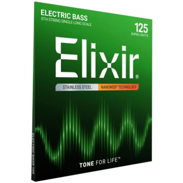 13426 Bass SS Nanoweb Single 125 Elixir - mūzikas 