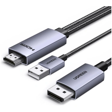 UGREEN HDMI uz DisplayPort 4K kabelis 2 m 4K@60Hz/