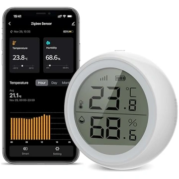 SMARTERCURRY ZigBee termometrs higrometrs, LCD dig