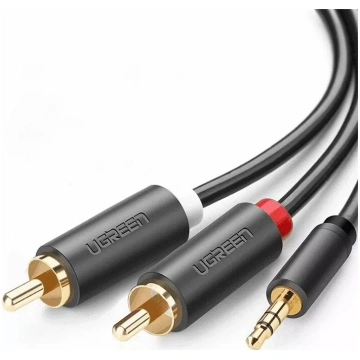UGREEN audiokabelis 3,5 mm ligzda uz 2×RCA, garums