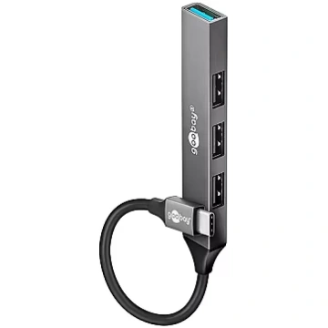 Goobay Slim 4-Port USB Hub, USB-C to USB-A, 5 Gbit