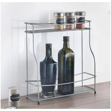 Garšvielu plaukts sudraba 35 x 12 x 37 cm Metaltex