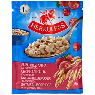 Ātri pagatavojamās putras HERKULESS ar dzērveņu ga