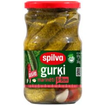 Marinēti gurķi asie 6-9cm SPILVA 670g