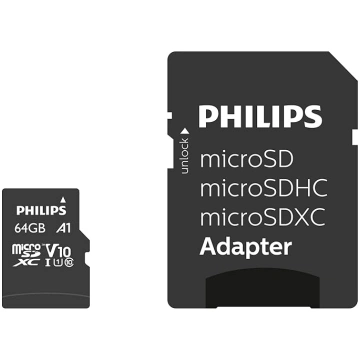 Philips 64 GB 10. klases Micro SDXC karte ar adapt