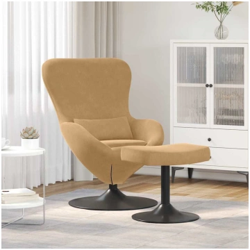 Olas krēsls ar pufu brūna 63 x 73 x 90 cm samts