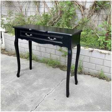 Narrow Console Table with Drawers Behind the Couch