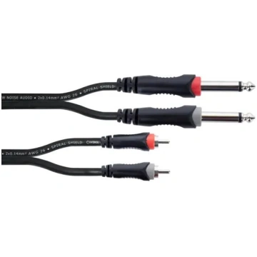 Audio kabelis CORDIAL 14840 — 1,5 m, 2×6,35 mm (mo