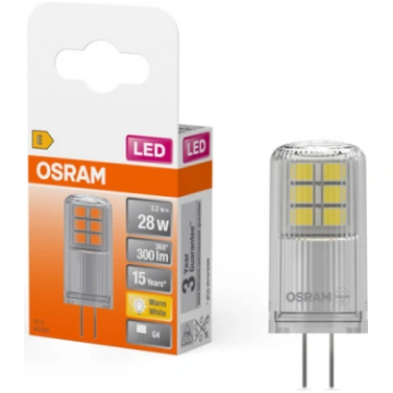 Osram LED PIN 12V Clear 28 non-dim 2.2W/827 G4 bul