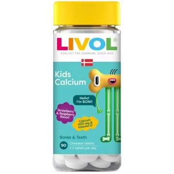 LIVOL Kids Calcium košļājamās tabletes, 90 gab