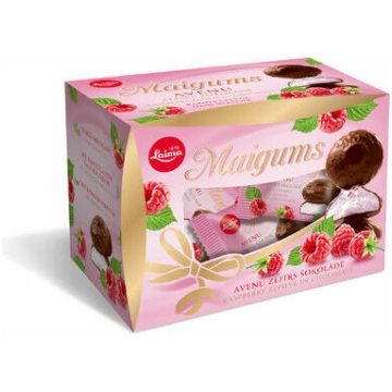 Zefīrs šok. aveņu Maigums 185g, Laima