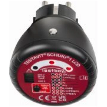 Kontaktligzdu testeris Testavit Schuki 1 LCD, CAT 