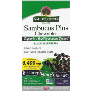 DABAS ATBILDE Sambucus Plus košļājamās tabletes Me