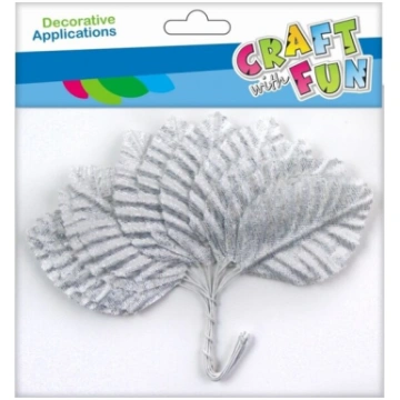 Sudraba lapas uz stieples 55cm 12gab - Craft with 