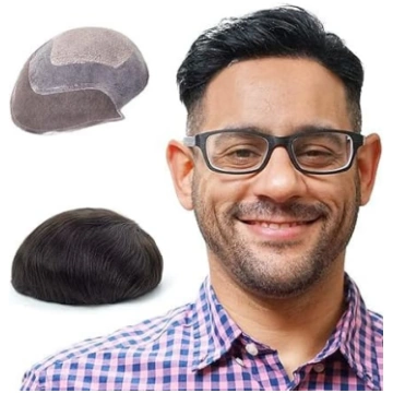 Lordhair Knotless Toupee Vīriešiem, Ādas plakana i