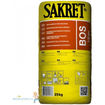 Sakret BOS 25 kg. pašizlīdzinošā grīdas java SPEC.
