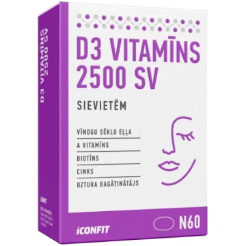ICONFIT D3 vitamīns sievietēm 2500SV, 60 kapsulas