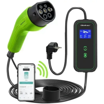 Qoltec mobilais elektroauto lādētājs ar regulējamu