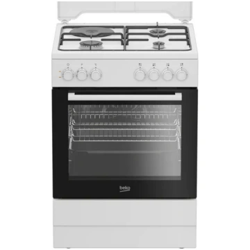 Gāzes plīts BEKO FBE63131WCS brīvi stāvoša, 4 plīt