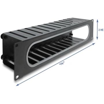 Delock 19″ 2U Cable Management Routing Panel with 