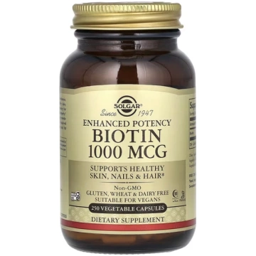 Solgar, Biotin, 1,000 mcg, 250 Vegetable Capsules