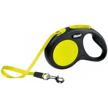 Flexi New NEON 5 m Black, Yellow Dog Retractable l