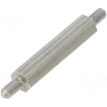 Screwed spacer sleeve | 25mm | Ext.thread: M3 | he