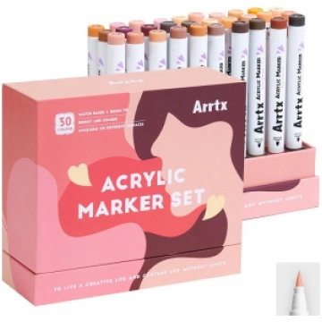ACRYLIC MARKER PENS ARRTX 30C, 30 COLOURS, SKIN TO