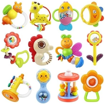 MOONTOY Baby Rattle Teething Ring Set Bērnu rotaļl