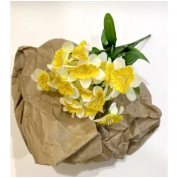 Mākslīgais narcišu pušķis, h=31cm, baltas ar dzelt