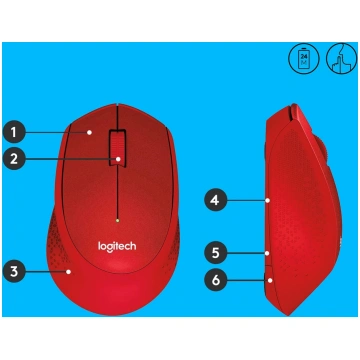 LOGITECH M330 Silent Plus Red - 2.4GHZ - EMEA