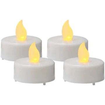 LED tējas sveces uz baterijām baltas 4gab. 0,06W 4