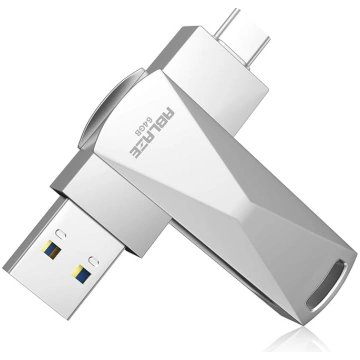 ABLAZE 64 GB USB C zibatmiņas karte, Dual USB 3.0 