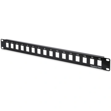 KEYSTONE panelis 1U-19" 16 porti MELNS